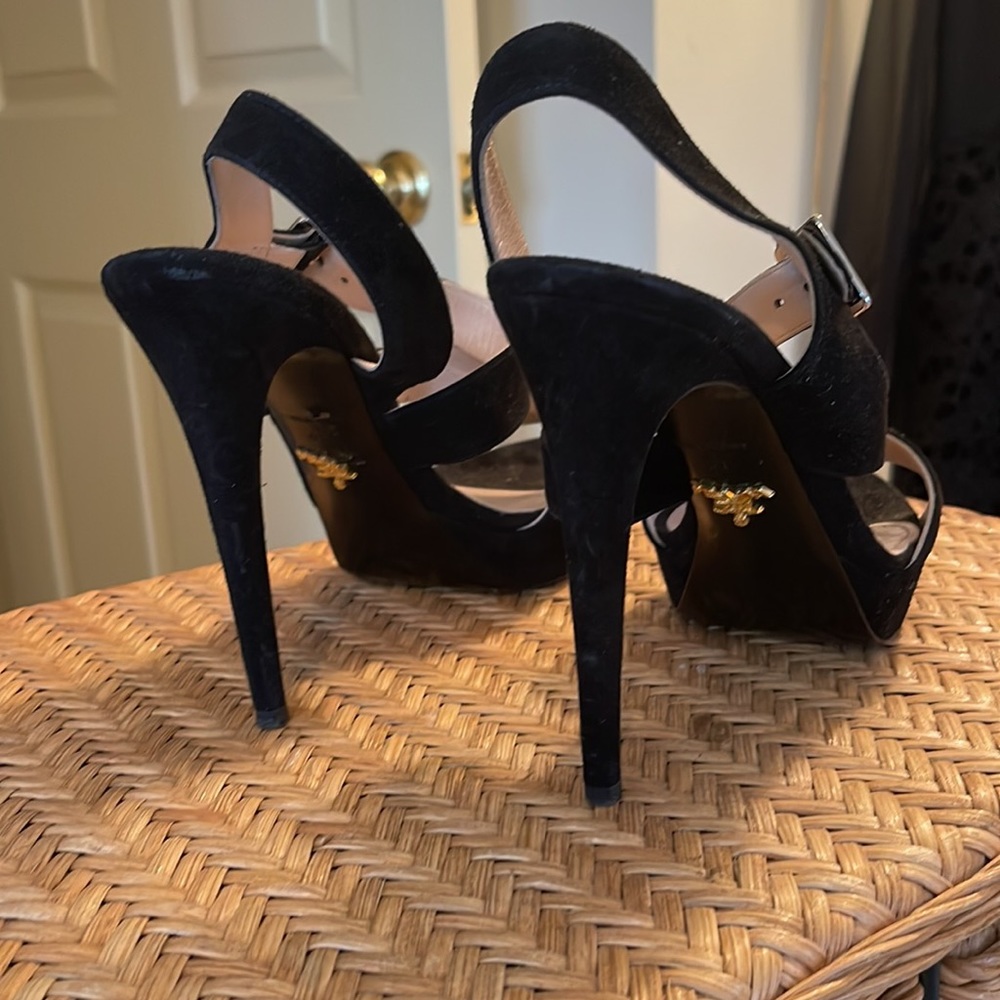 Authentic Prada Strappy Platform Sandals, Black S… - image 3